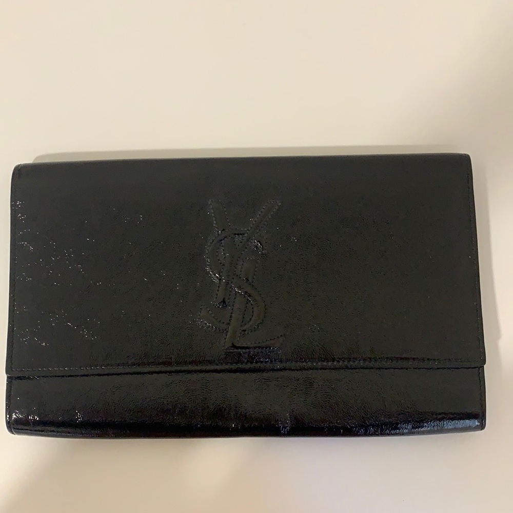 Patent leather YSL clutch